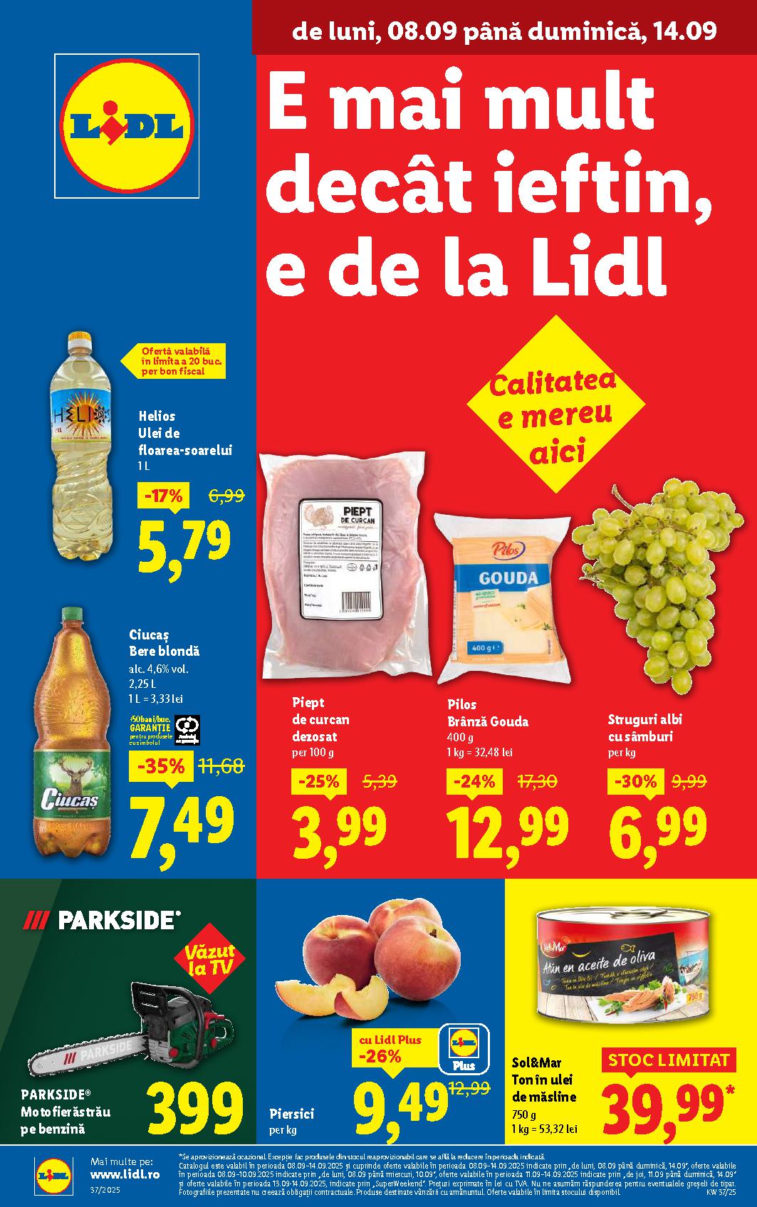 Catalog LIDL 08 Septembrie 2025 - 14 Septembrie 2025